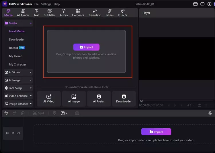 Uploading photos, videos, and GIFs to the Edimakor