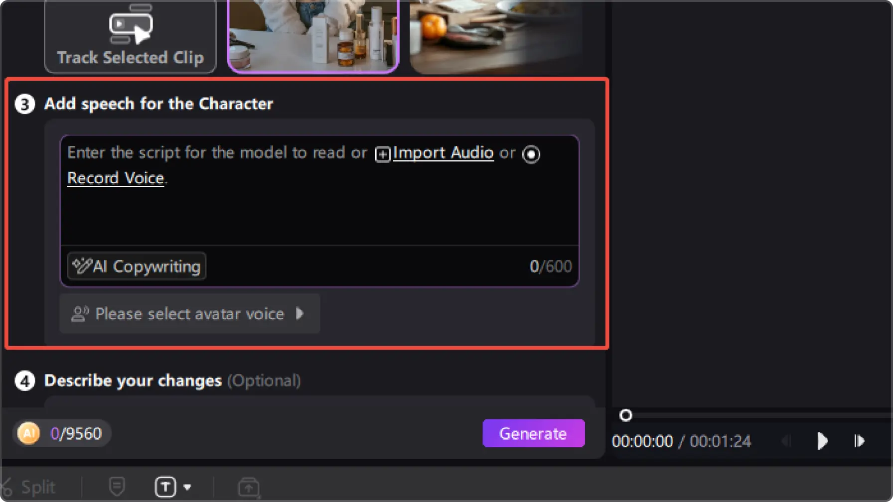 character settings