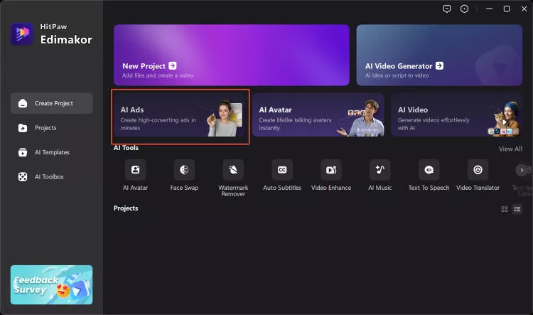 access edimakor ai ads tool