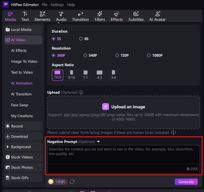 Adding a Negative Prompt for AI Animation