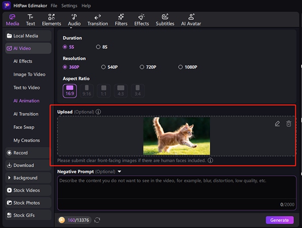 Upload Reference Image for AI Animation