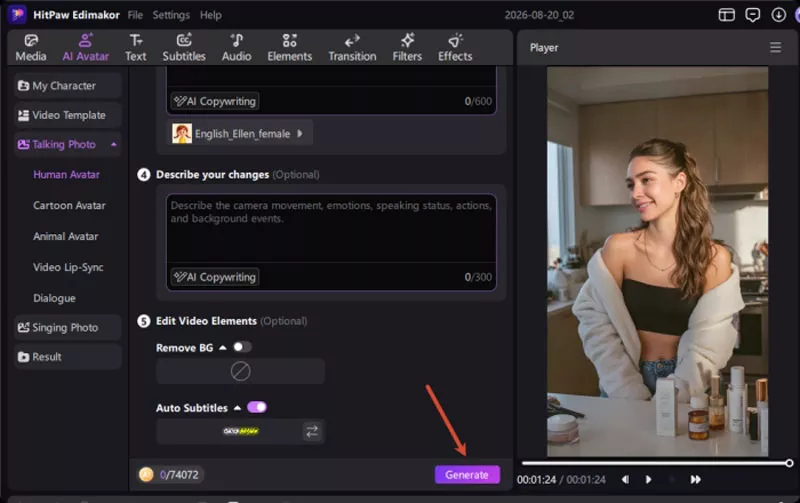 generate the video