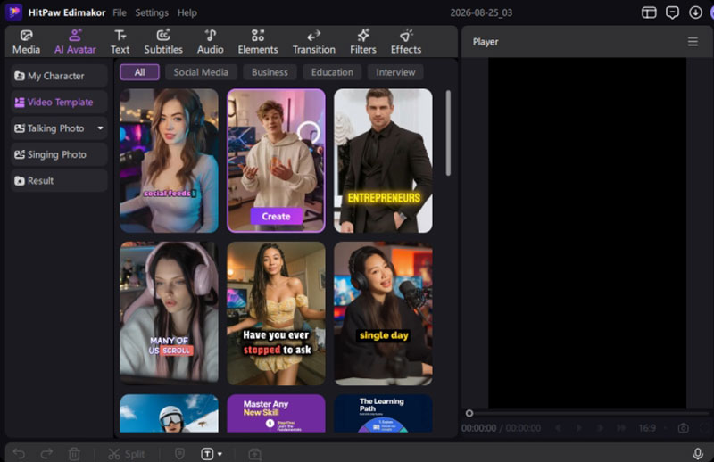 choose ai avatar template