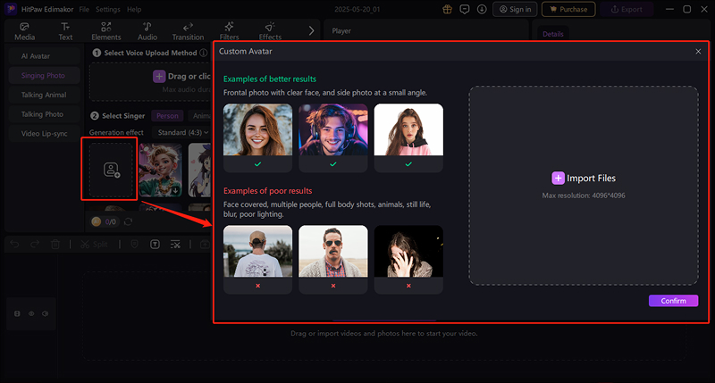 ai singing photo custom avatar