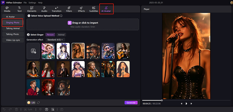 ai singing photo