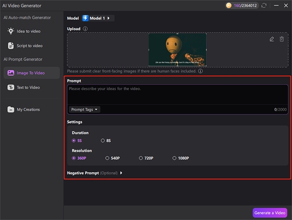 Setting image parameters