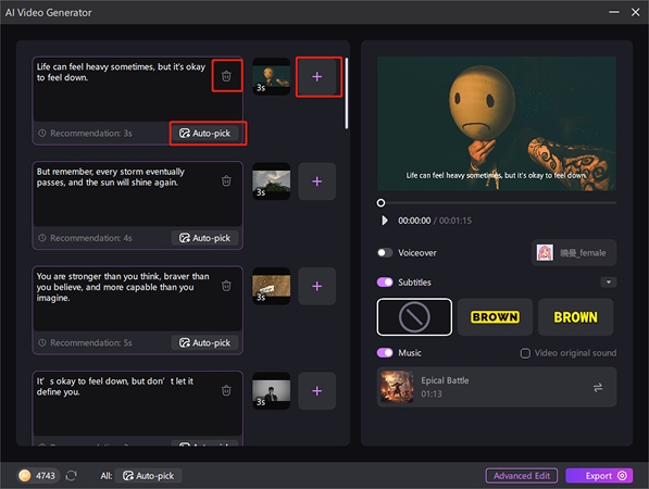 hitpaw edimakor AI Video Generation - Edit Added Videos