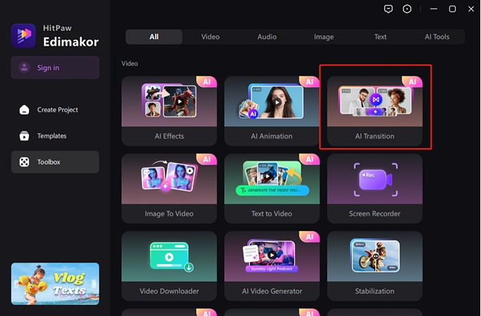customize ai video transition