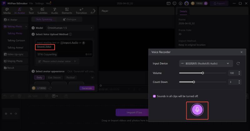 edimakor talking photo - generate