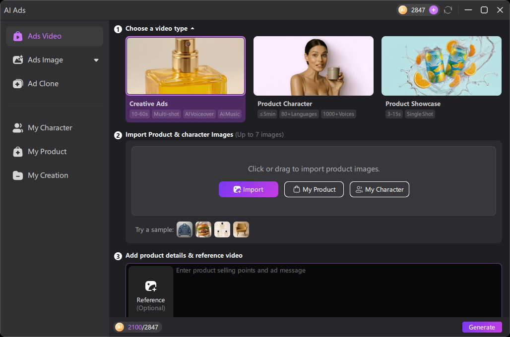 how to use edimakor ai ad generator