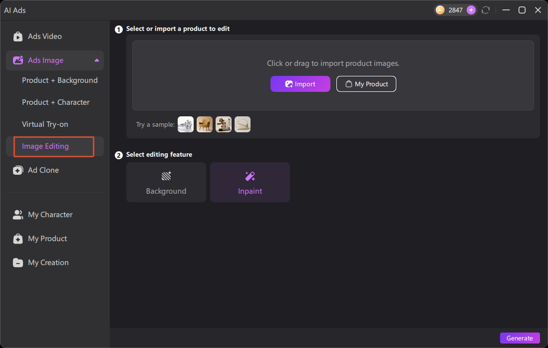edimakor ai ad image editing tool