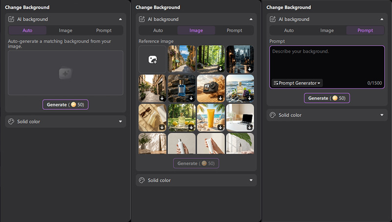 edimakor ai ad images new background