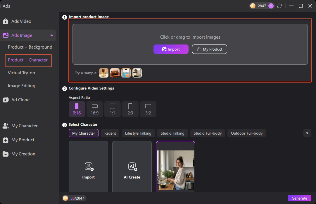 edimakor ai ad images upload product image