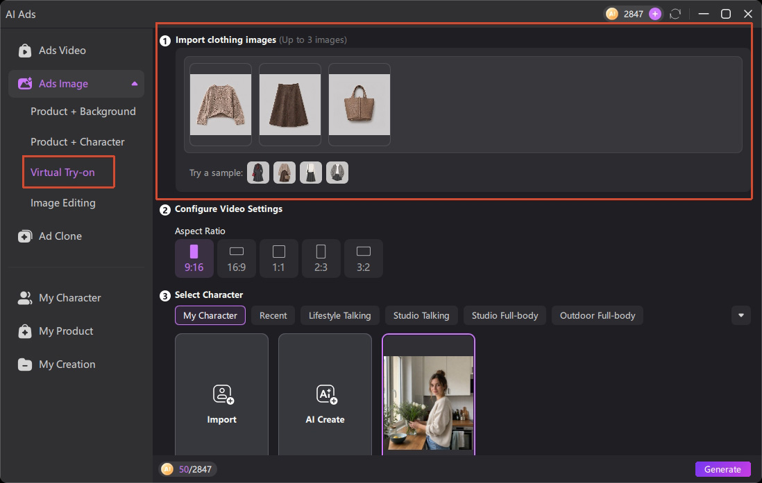 edimakor ai ad virtual try on images