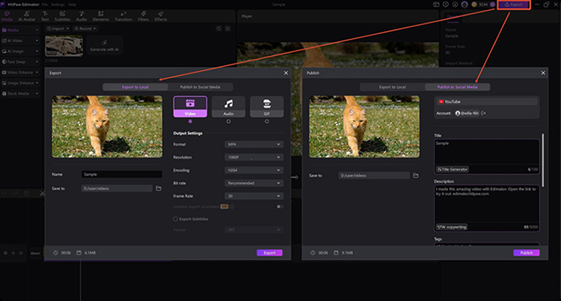export and share video