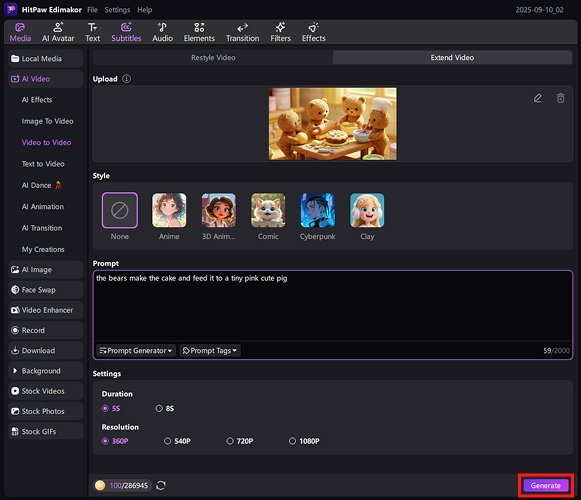 extend video length ai generator