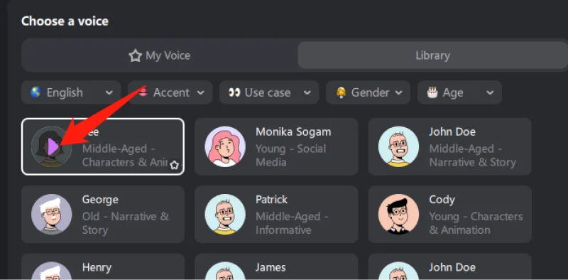 hitpaw edimakor text to speech guide - select ai voice