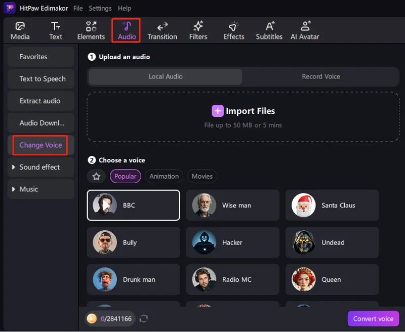 ai voice changer edimakor