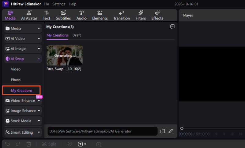 Generated video file
