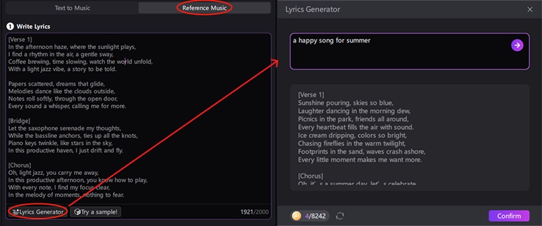 reference-music-lyric-generator