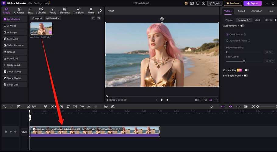 add a video to the timeline