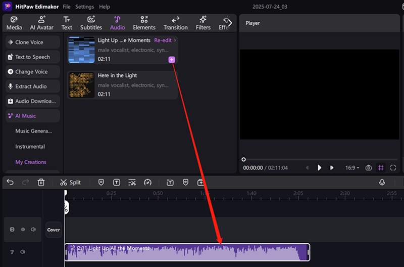 text-to-music-add-to-timeline