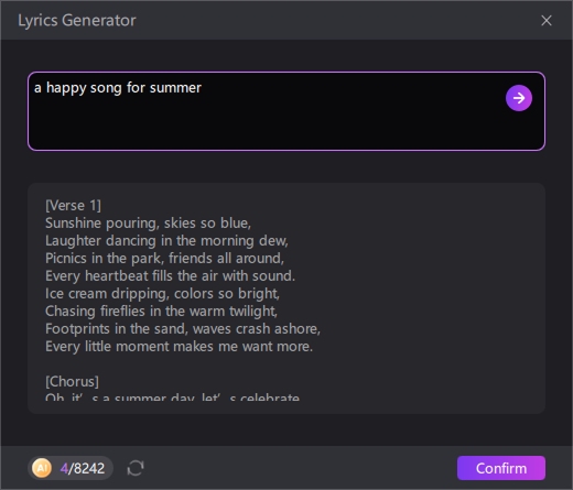 text-to-music-lyric-generator-result