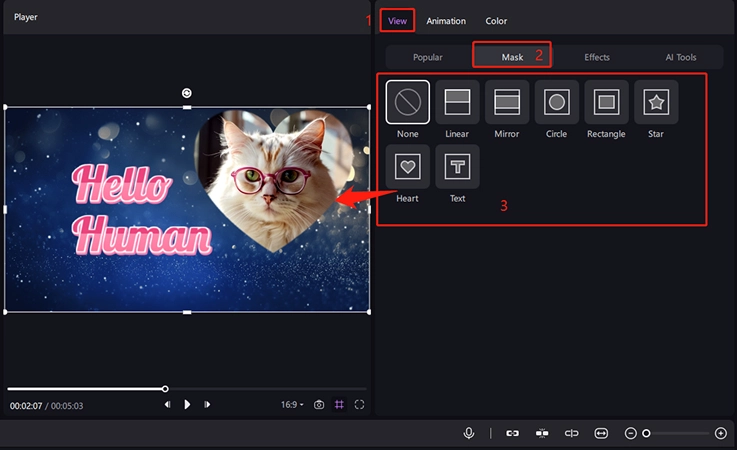 how to use edimakor video masking