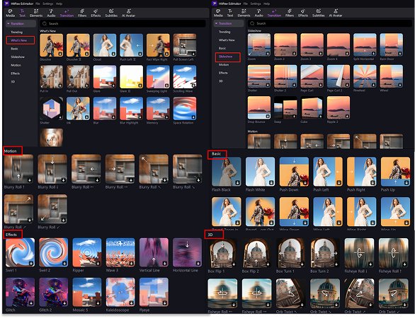video transition styles