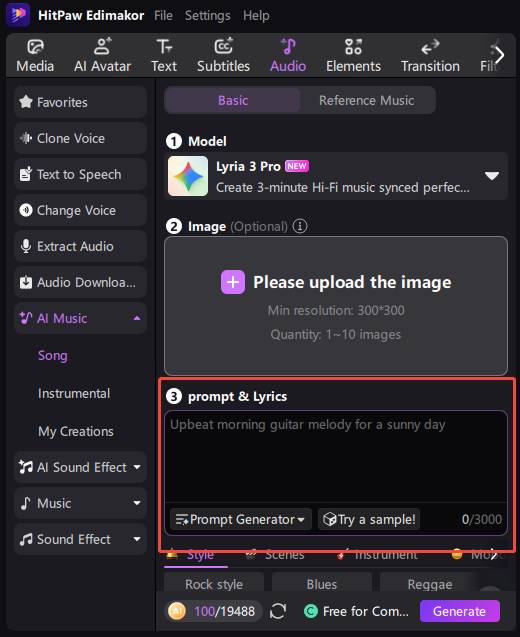 text-to-music-write-lyrics