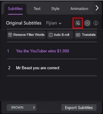 hitpaw edimakor speech to text subtitle search