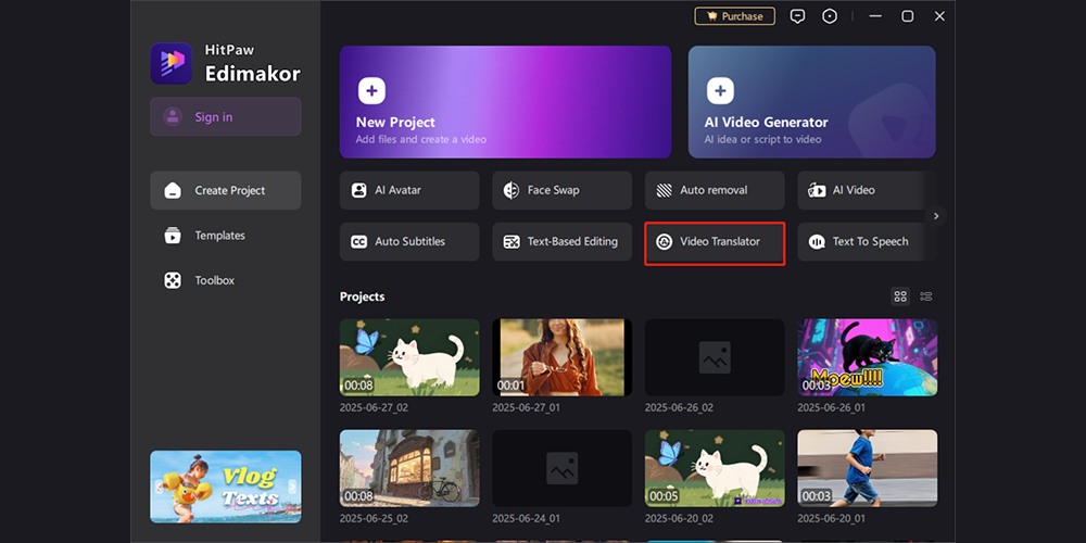 translate videos Step 1