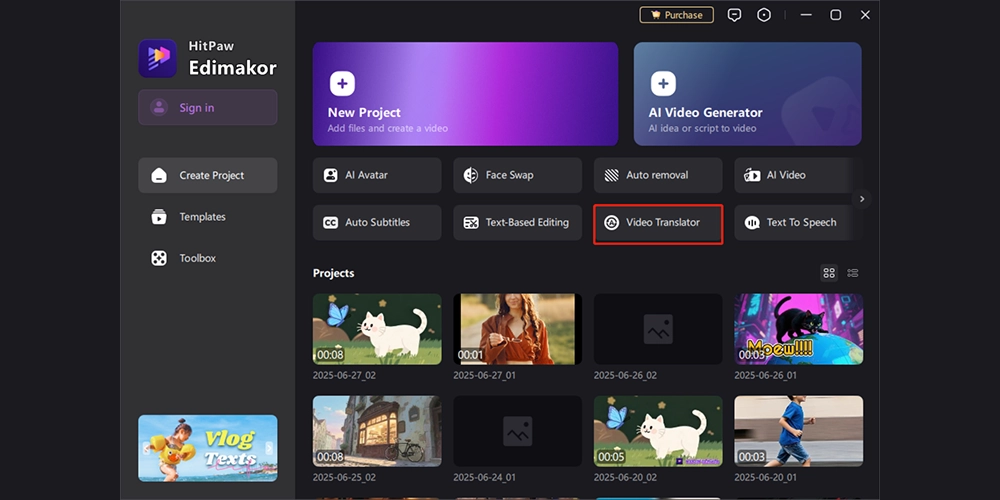 translate videos Step 1