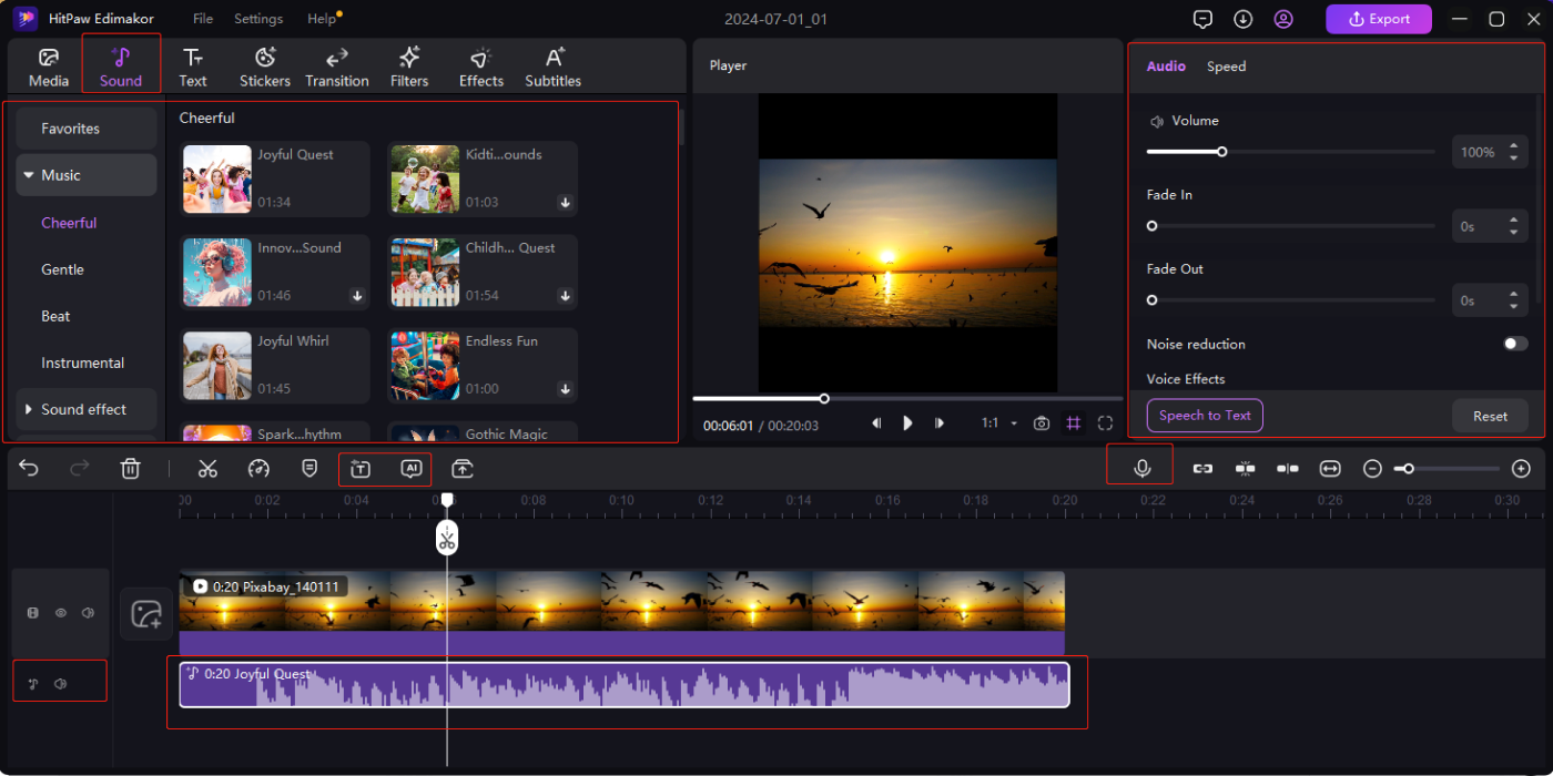 Guía del editor de audio 2